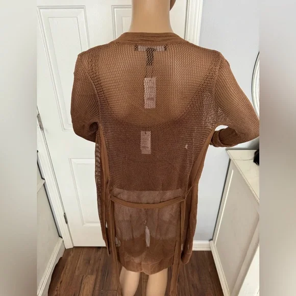 NWT White House Black Market Crochet Belted Coverup Size XS - Picture 8 of 12